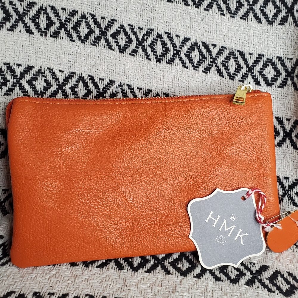 HMK Est. 1910 NWT Burnt Orange Purse Clutch Combo.